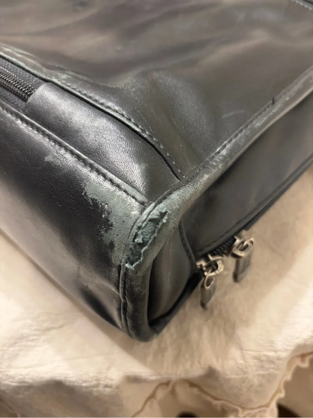 Tumi Alpha Leather Messenger and Laptop Bag